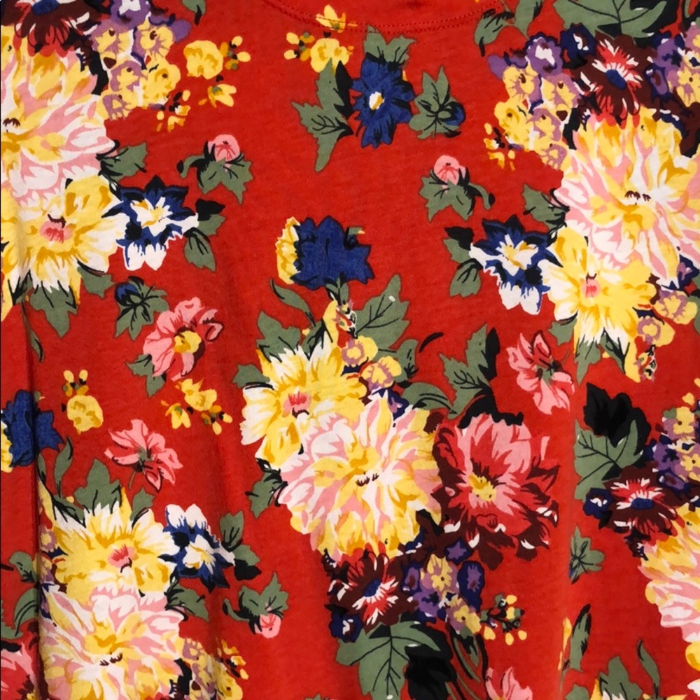 Maeve by Anthropologie Red Floral Tee Size XS - Picture 7 of 9